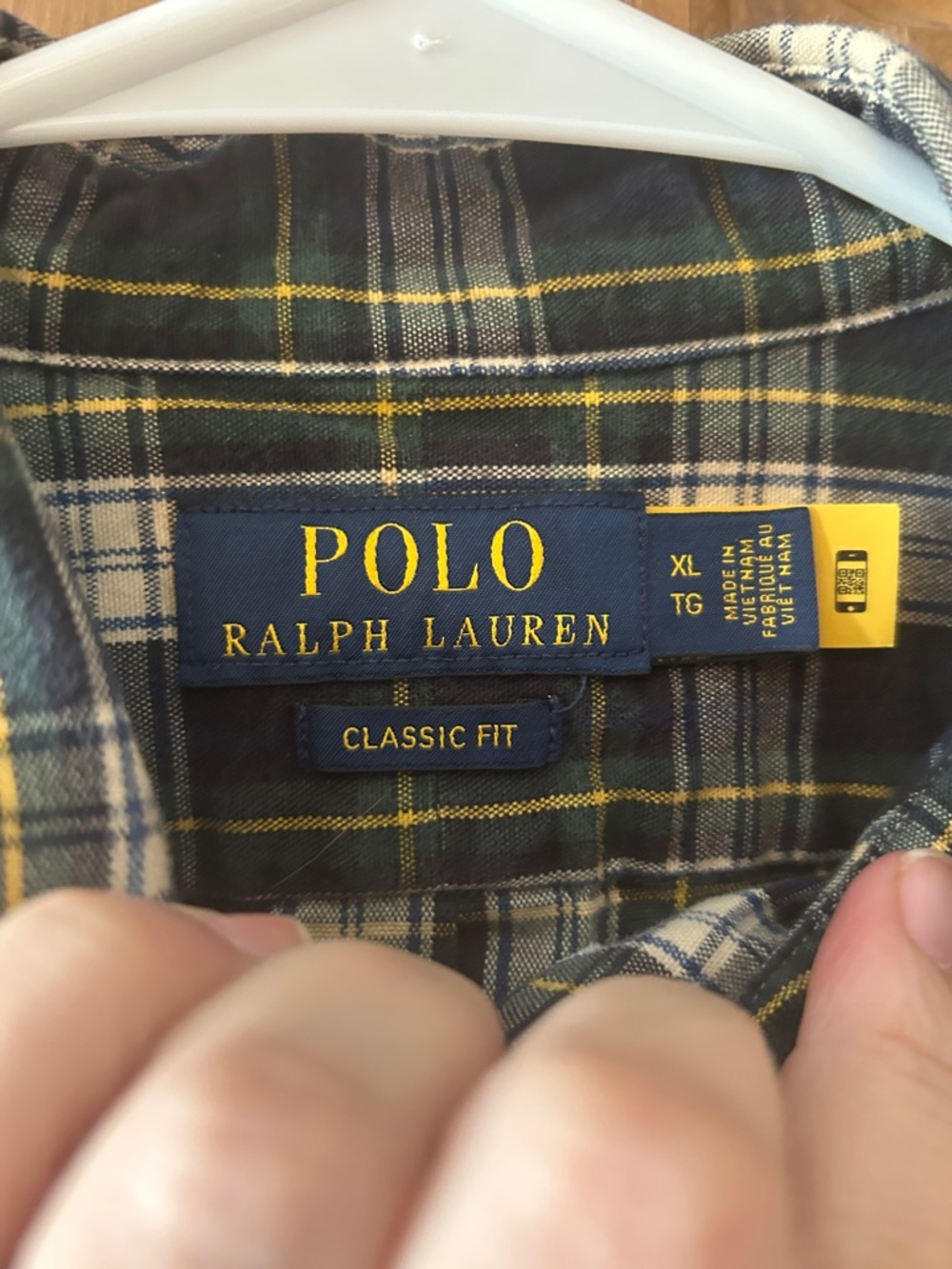 Polo by Ralph Lauren Navy, Green & White Plaid Button-Down Shirt - Picture 2 of 3